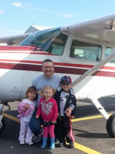 Certified Flight Instructor Andrew Hartley with his youngest "students!"